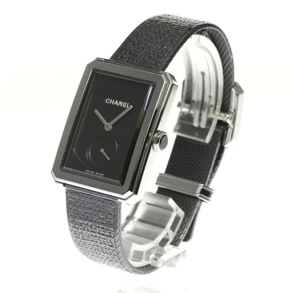 CHANEL Boyfriend tweed H5201 Small seconds black Dial Hand Winding Men's - Picture 1 of 12